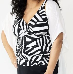 BAL HARBOUR Crossover Tankini Top 3x NWT